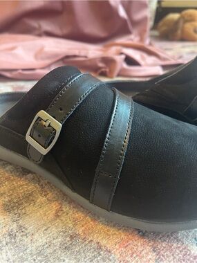 NEW Spenco Sydney Slide Black Orthotic Mule Clogs Women’s Sz 9W w/ Dust Bag